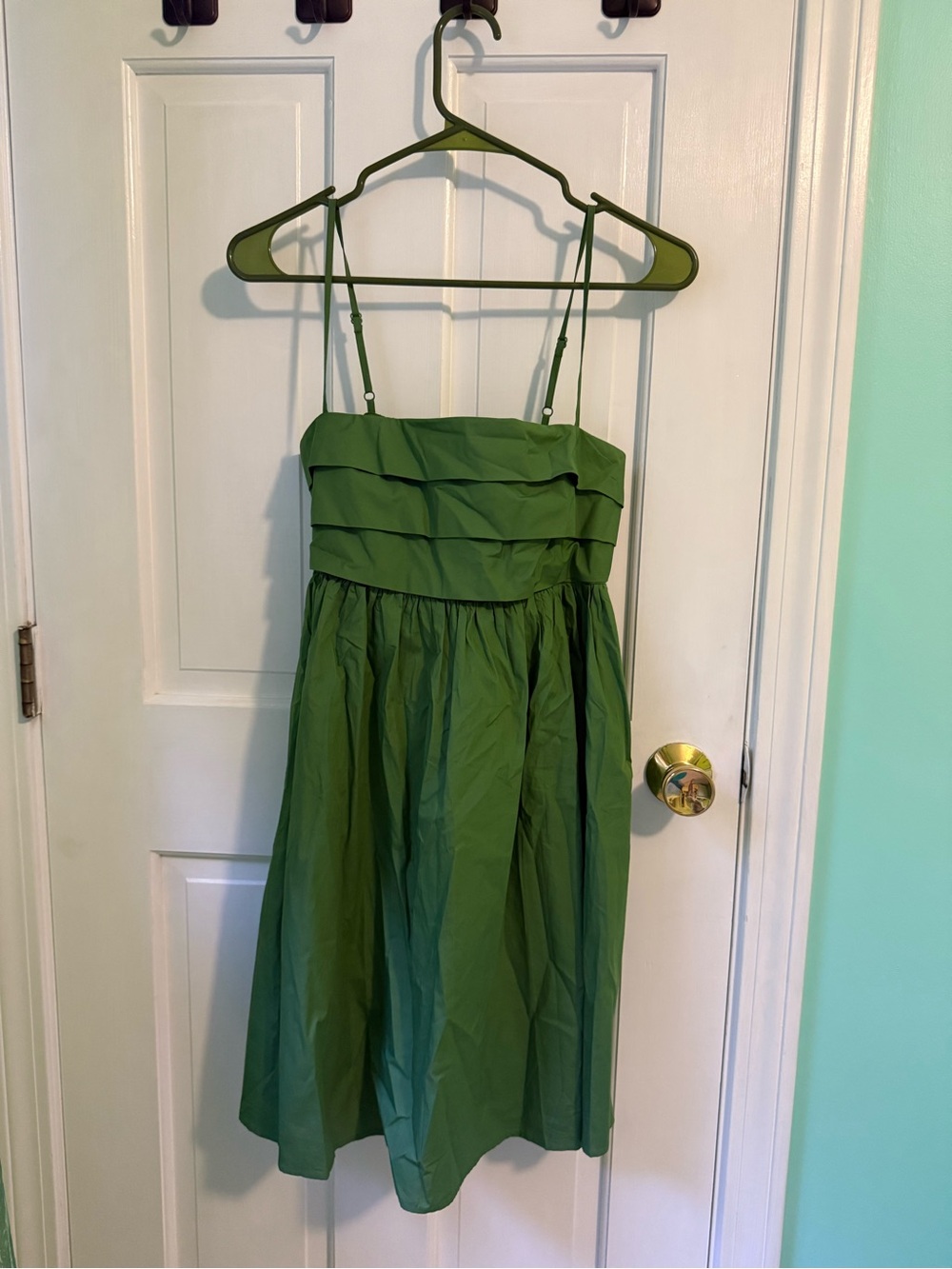 Love Bonito Faiza Cotton Babydoll Mini Dress in Green Sz 4